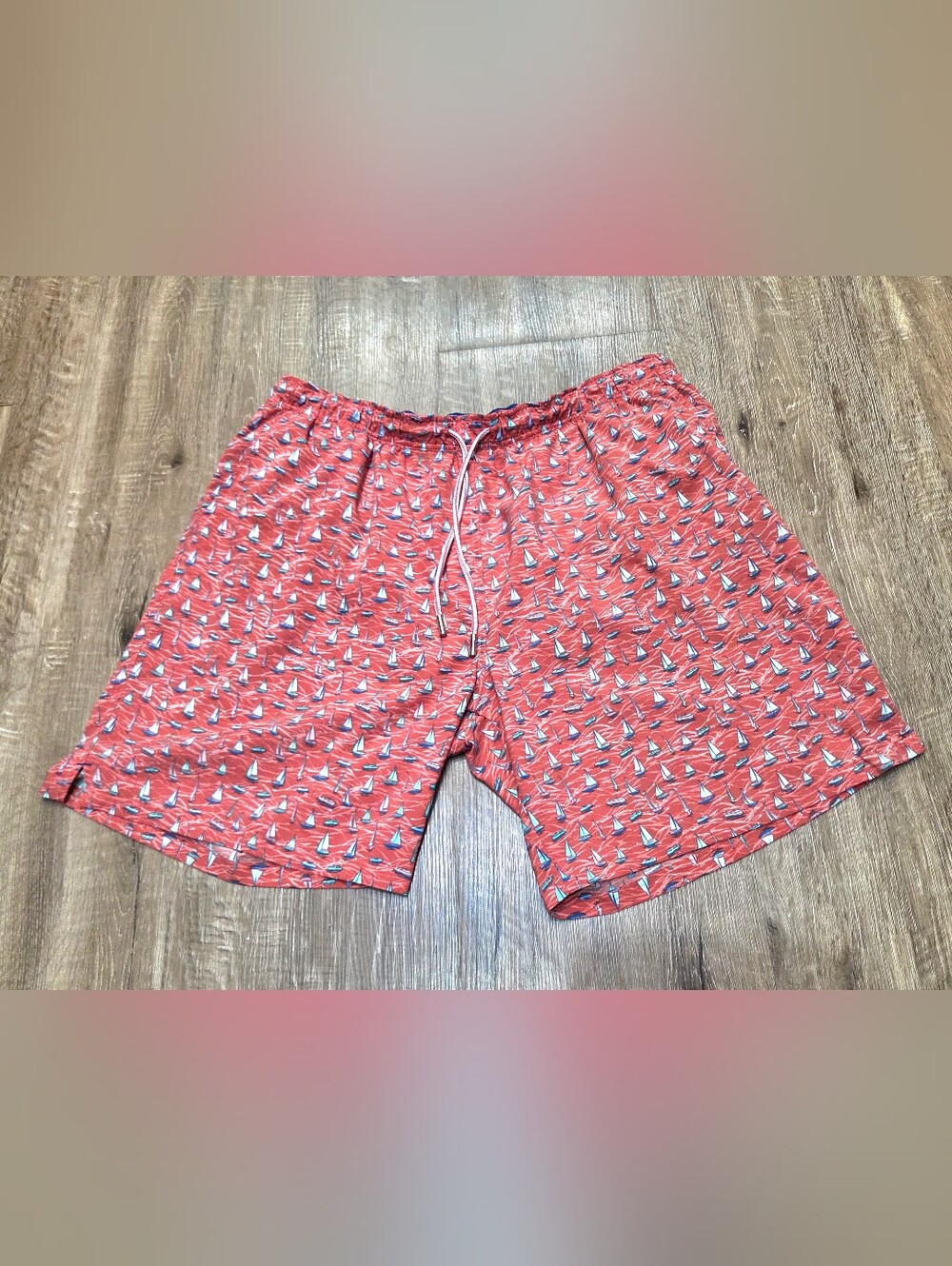 Peter Millar Sailboat Print Men's Pre-Owned Swim Trunks Shorts Size XXL.